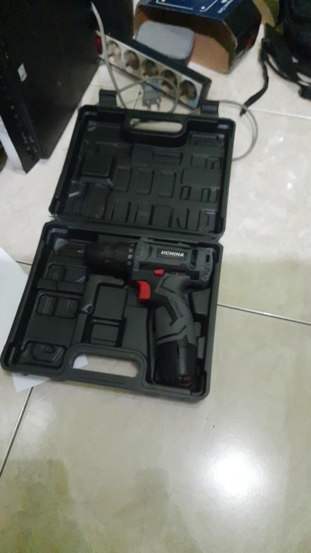 Mesin Bor Baterai Kayu Besi Obeng Elektrik Uchiha Japan Cordless Drill