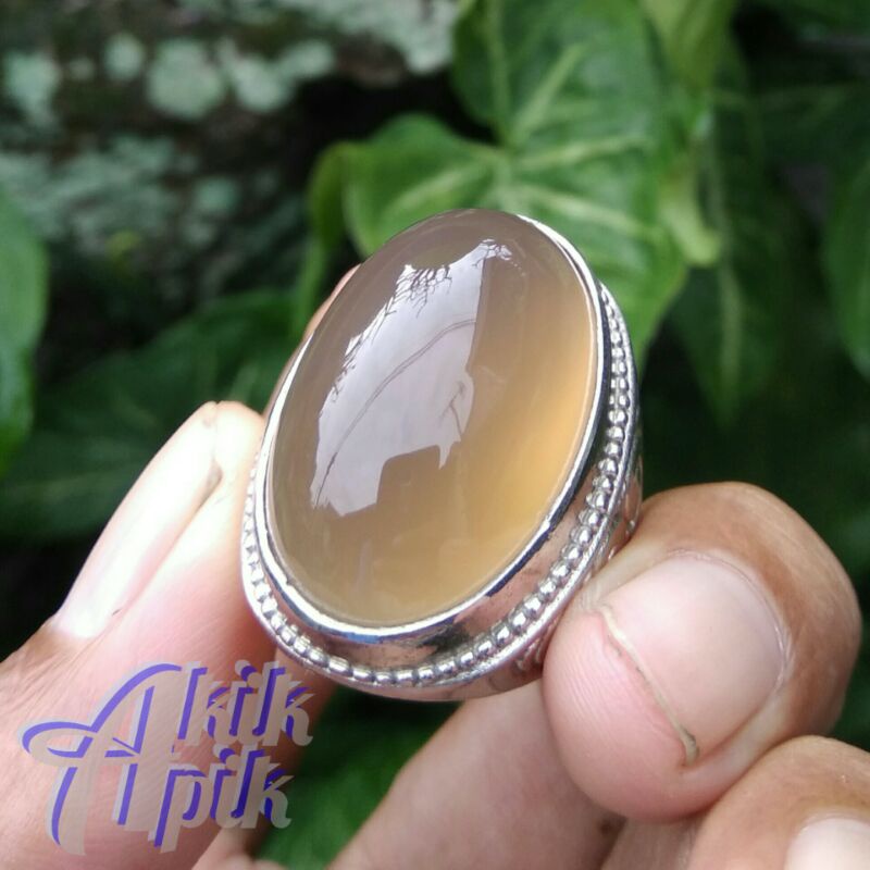 Cincin Batu Akik Anggur Baturaja Warna Solar Baturaja Natural Jumbo Klasik