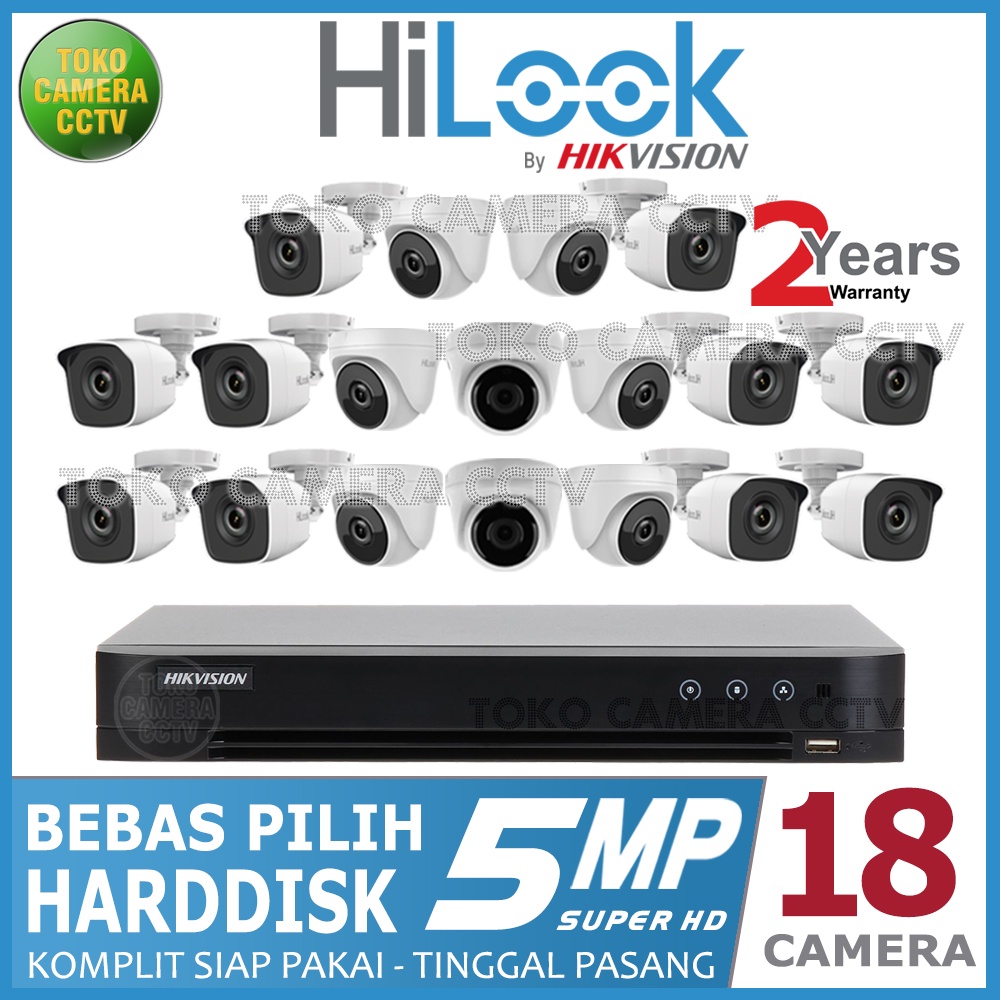 PAKET CCTV HILOOK 5MP 32 CHANNEL 18 KAMERA