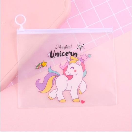 

Tempat Pensil Zipper Unicorn Tempat Pensil Transparan S523