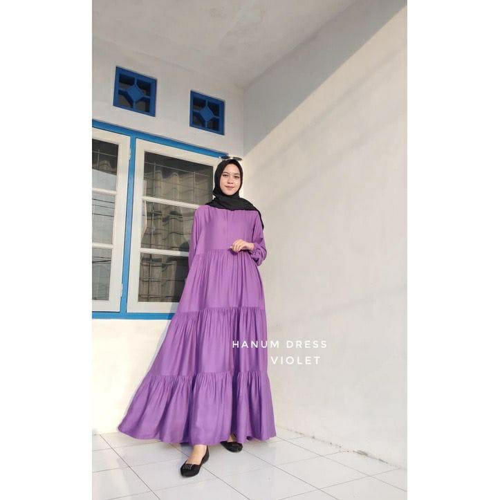 BEFAST - ZFS OOTD Wanita Dress HOSHIYO / HANUM RAYON DIAMOND MAXI RUFFLE DRESS / Dress Jumbo Wanita / LongDress Polos Formal / Fashion Wanita Lengan Panjang / Dress Maxy Banyak Warna / OOTD Remaja Wanita Muslimah