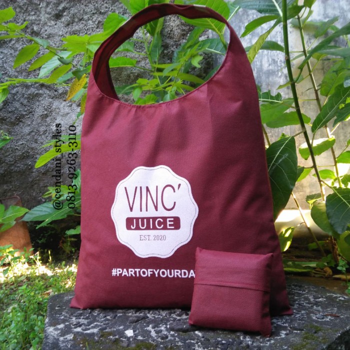 

NEW Tas Lipat Custom Logo Model Baggu Foldable Bag Furing Sablon