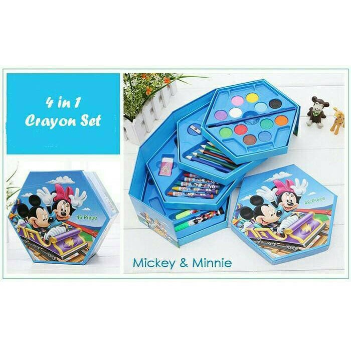 

me156 4in1 Crayon Set MICKEY MOUSE &#40- 1 Set isi 46 pcs&#41-