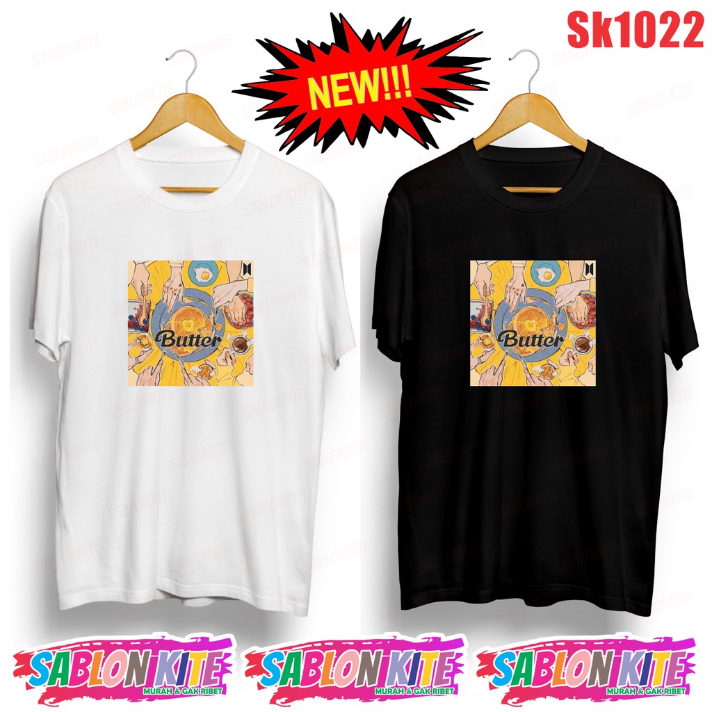 MURAH!!! KAOS KPOP BUTTER HAND SK1022 ADA 8 WARNA UNISEX COMBED 30S