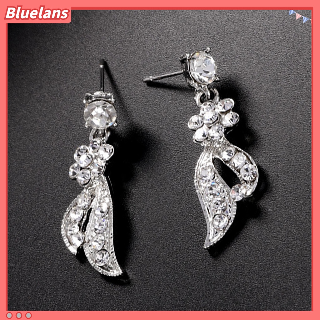 1 Set Perhiasan Kalung Anting Berlian Imitasi Adjustable Untuk Pernikahan