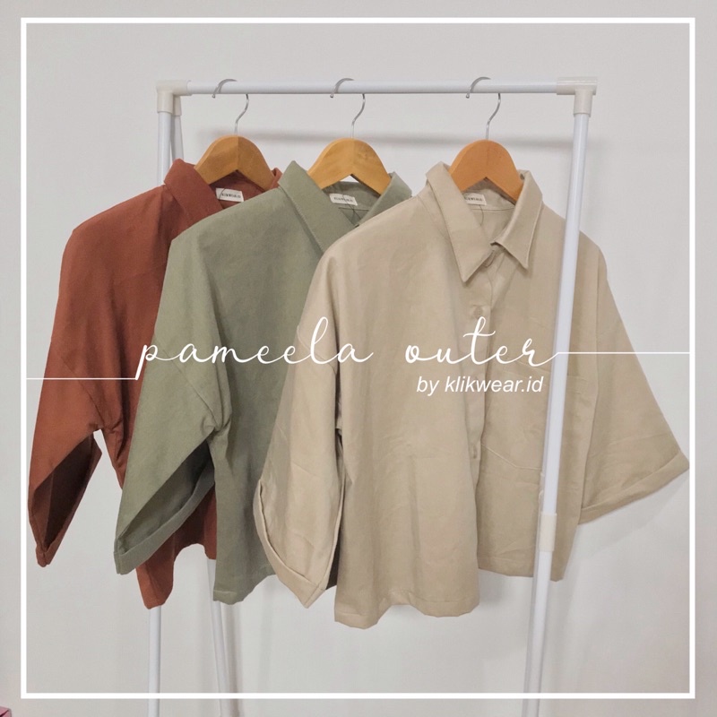 PAMEELA OUTER ♡ outer crop - oversize outer | kemeja wanita | atasan wanita