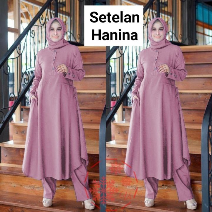 GAMIS HANINA FASHION WANITA TERLARIS / PAKAIAN MUSLIM TERBARU / SETELAN KEKINIAN / PESTA