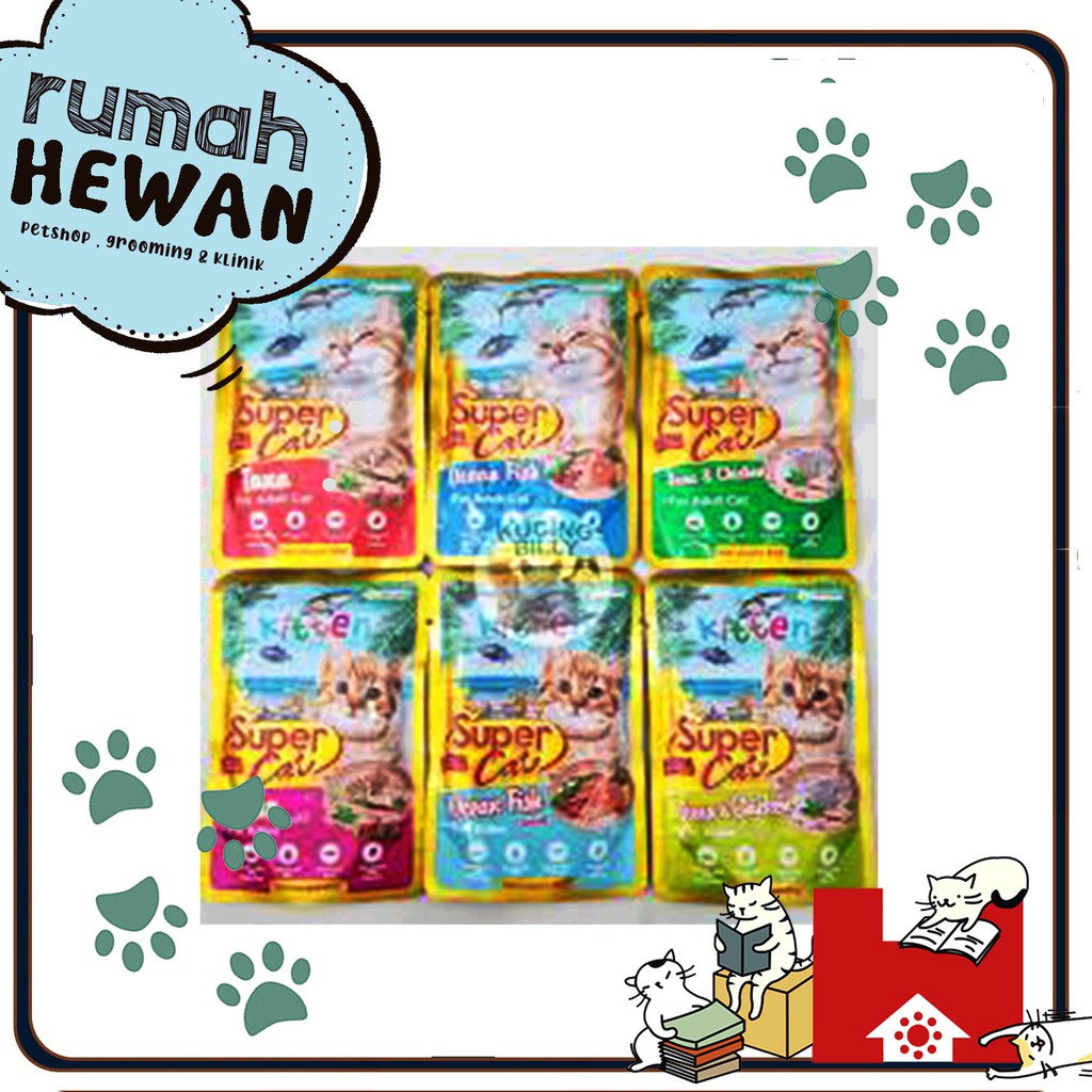 SUPERCAT KITTEN pouch 85GR  Makanan anak kucing basah