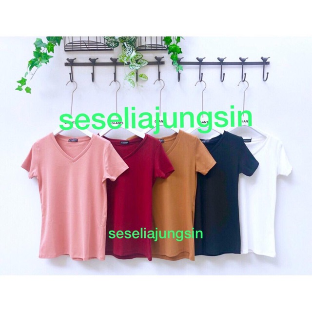  XXL Baju  Kaos Vneck Baju  Kaos Wanita  Baju  Kaos Bahan 