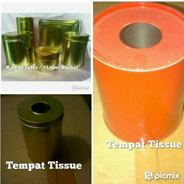 Souvenir Kaleng Polos /+Label (Kotak/Tabung/Celengan/Tempat Tissue)