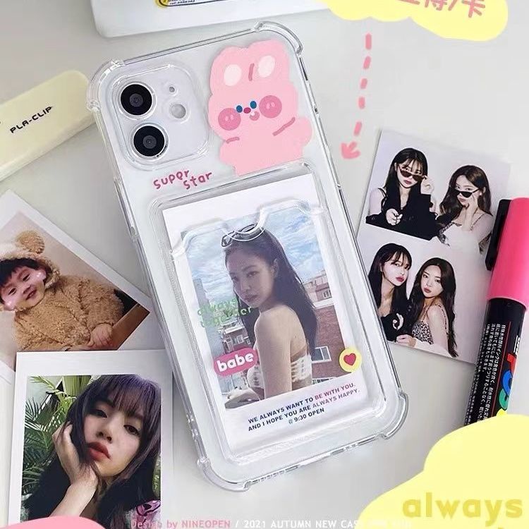 Soft Case Silikon TPU Transparan Motif Beruang Untuk iPhone 12 13 Se 2020 6 6S 7 8 Plus X XS XR 11 Pro Max