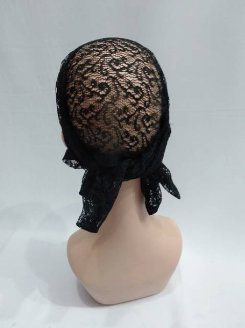 Iket brukat renda tali iket brukat iner renda daleman jilbab