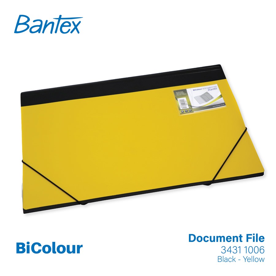 

[Zada] Bantex BICOLOUR Document File PP Folio Black Yellow - 3431 1006
