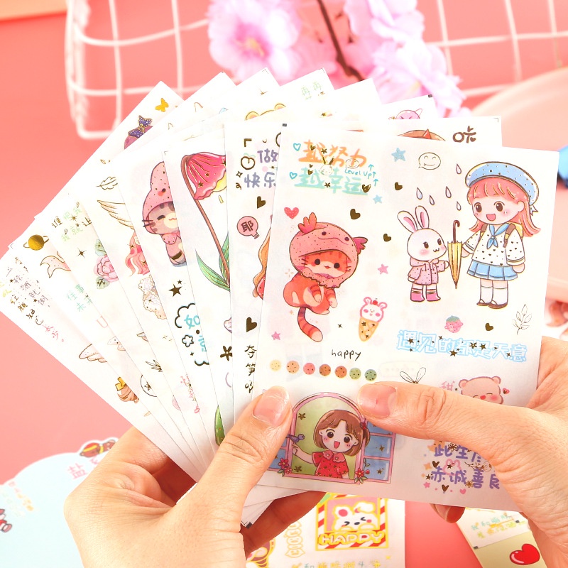 Stiker Aesthetic Quality Korea Decoratif Lucu 4 Lembar Eksekutif