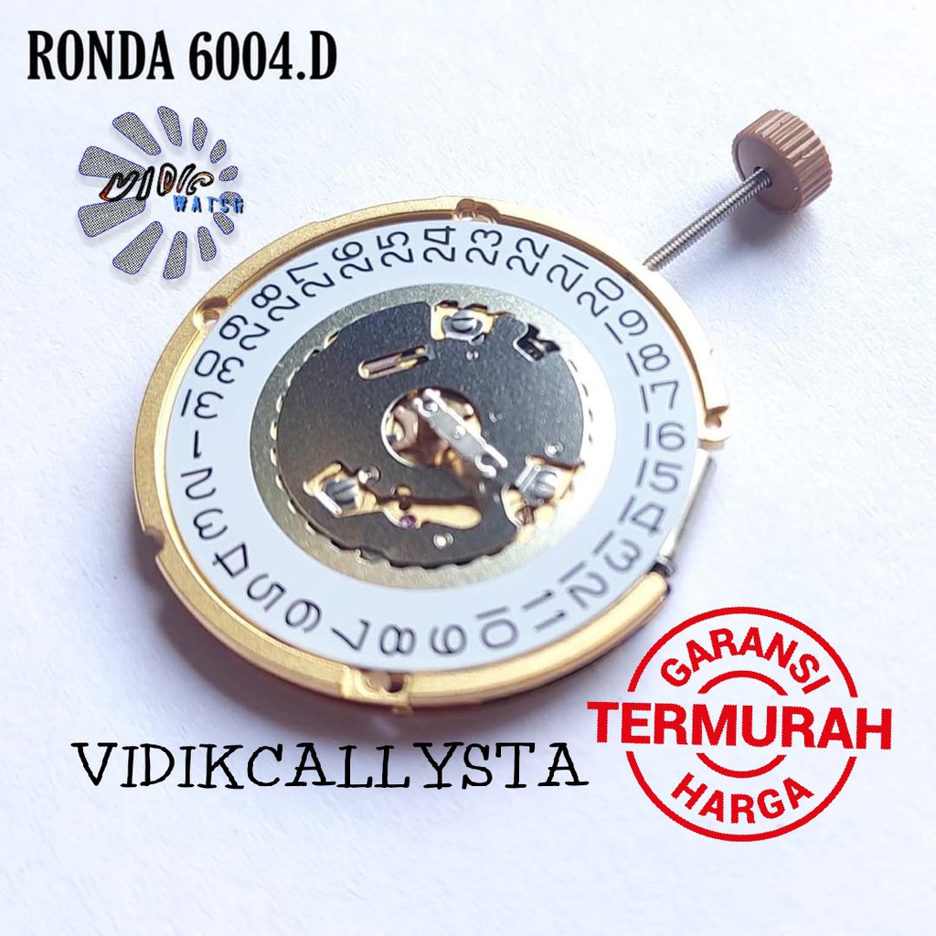 Movement Ronda 6004.D tanggal Samping Mesin Jam tangan Ronda 6004