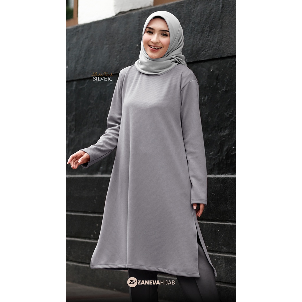 Laila Long Tunic l Knit Premium l Atasn Wanita