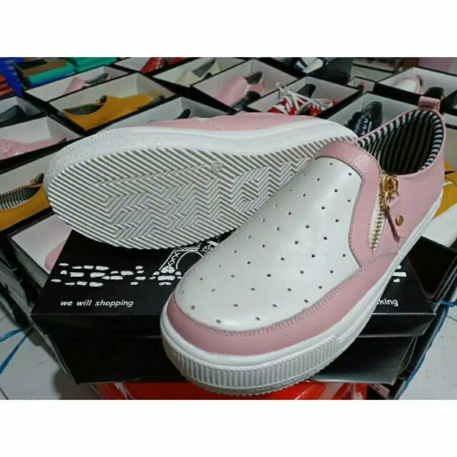 Sepatu flat wanita cewe modis model korea murah cantik kulit asli garut