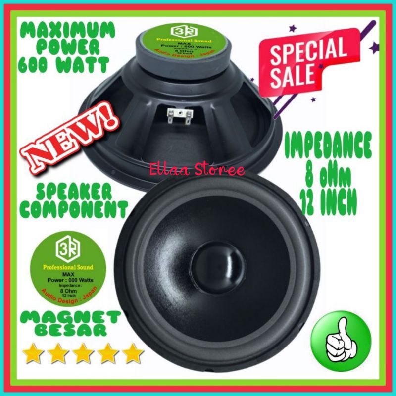 Speaker Component 3R 12 Inch Woofer Magnet Besar 600 Watt 8 Ohm