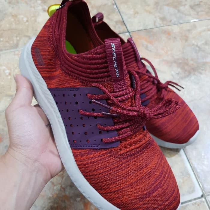 Sepatu Original Skechers Matera Knockto Maroon/Brok White