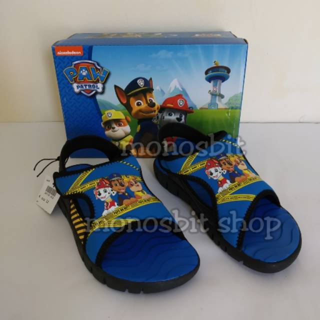 Size 30 Sepatu Sandal Anak Nickelodeon Splash Plouf Blue Paw Patrol Original with Velcro