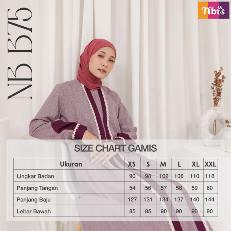 BAJU GAMIS NIBRAS NB B75 BAJU MUSLIM BUSUI