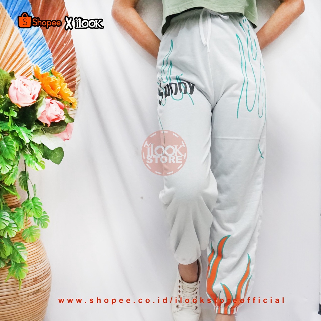 ilook | Celana Jogger Flame | Celana Jogger | Jogger Wanita Murah | Jogger Flame