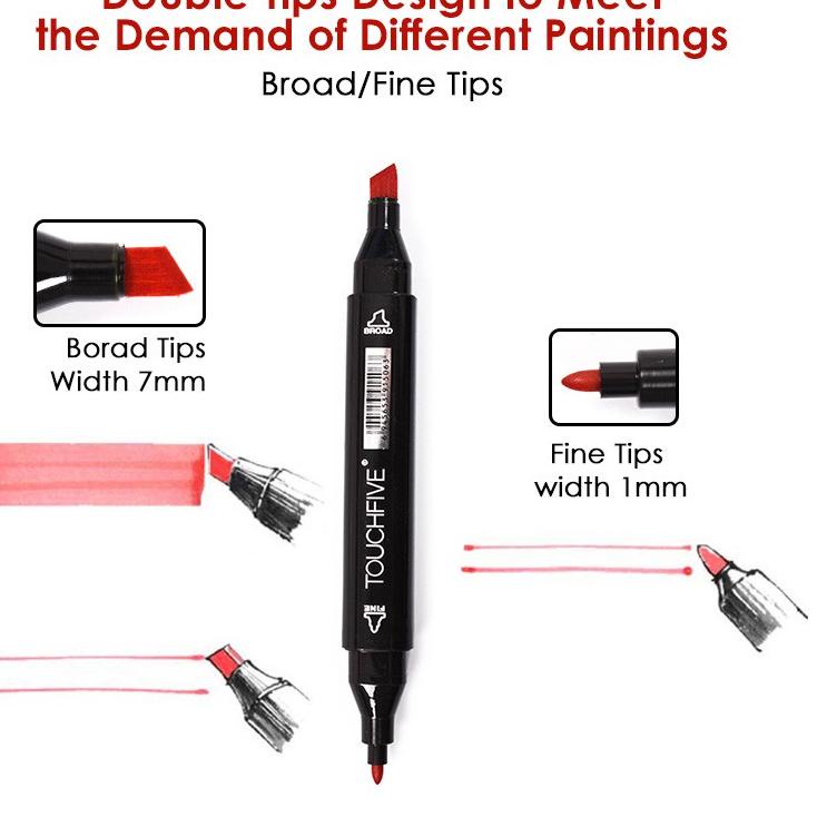 

[KODE PRODUK HQBBS4774] Touch Spidol Dual Side Fine Art Marker 12 / 24 / 30 / 36 / 40 / 48 / 60 / 80 / 168 / double headed marker set Multi Color