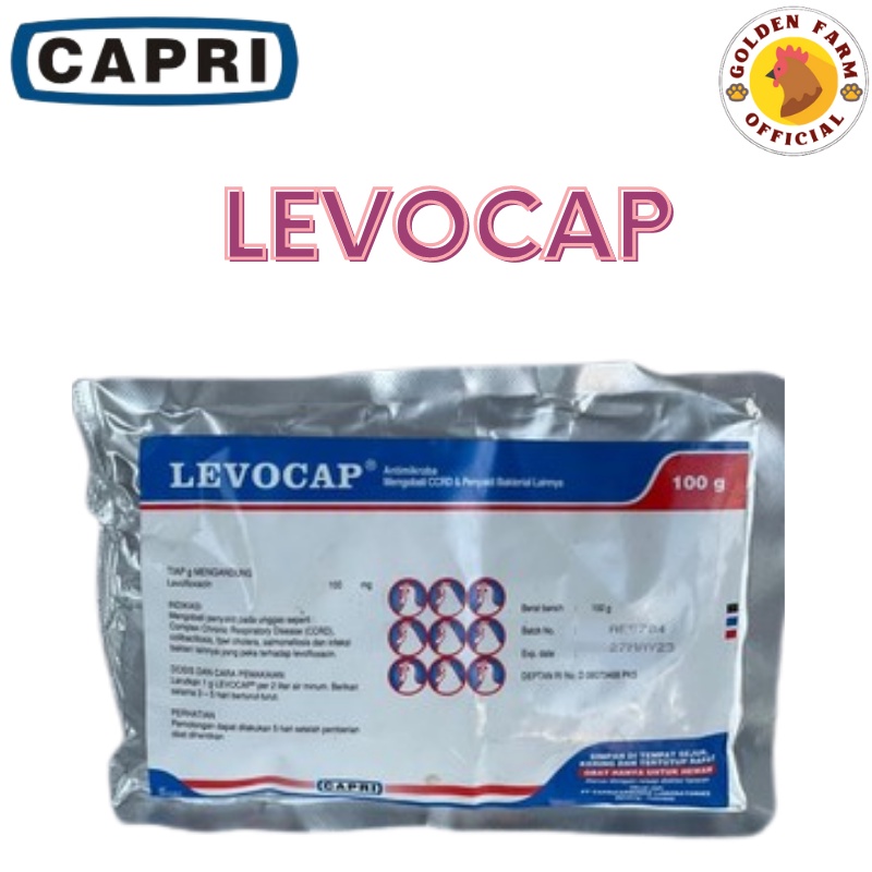 LEVOCAP 100 gr CAPRI - Antimikroba unggas Mengobati CRD Kompleks dan Penyakit Bakterial Lain