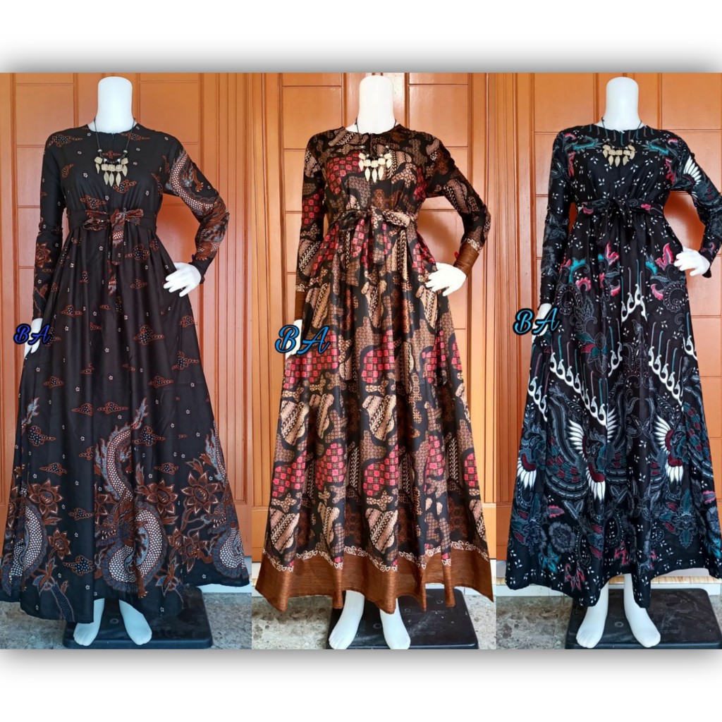 MS GAMIS BATIK SRIWEDARI MAXI MODERN JUMBO BUMIL/BUSUI KATUN SOGAN ALL SIZE