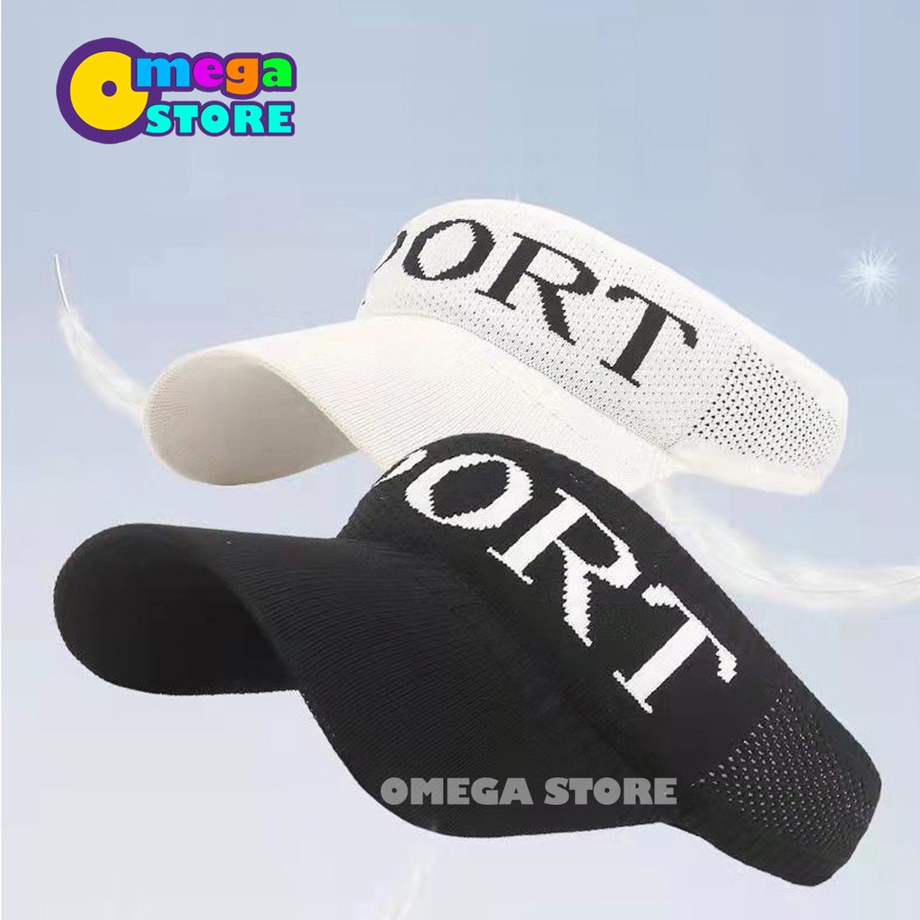 [O&amp;S] Topi Wanita Sport Topi Baseball Sports Knit Visor Topi Olahraga Gaya Korea Bahan Katun Rajut-OS230