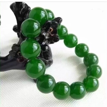 [Bayar di Tempat] GELANG BATU GIOK HIJAU TAIWAN ASLI NATURAL