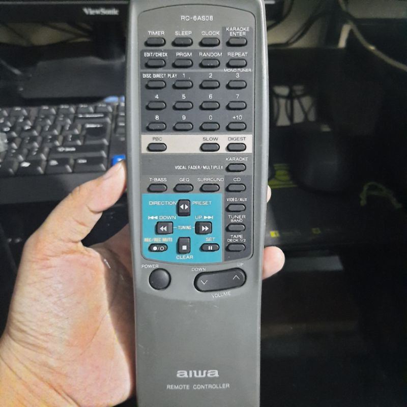 REMOTE REMOT AIWA RC-6AS08 ORIGINAL ASLI