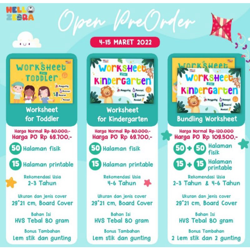 

WORKSHEET TODDLER DAN KINDERGARDEN