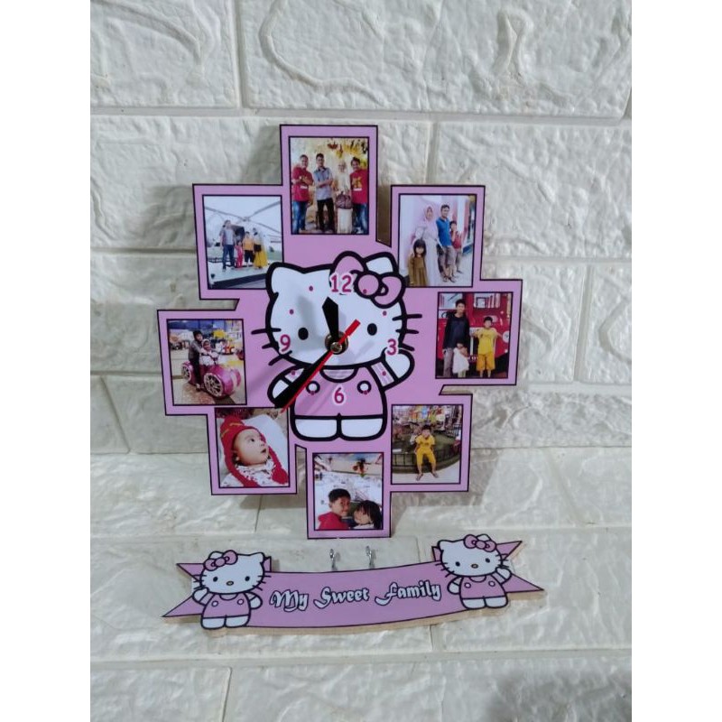 Jam dinding karakter hello kitty