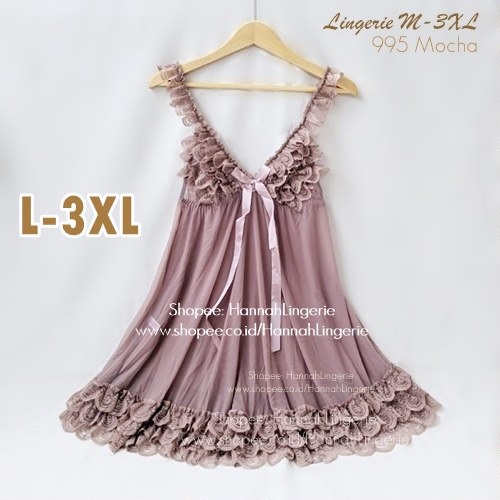 Lingerie BigSize M L XL XXL 3XL Baju Tidur Transparan Seksi Cantik Ukuran Besar Jumbo Big size 995