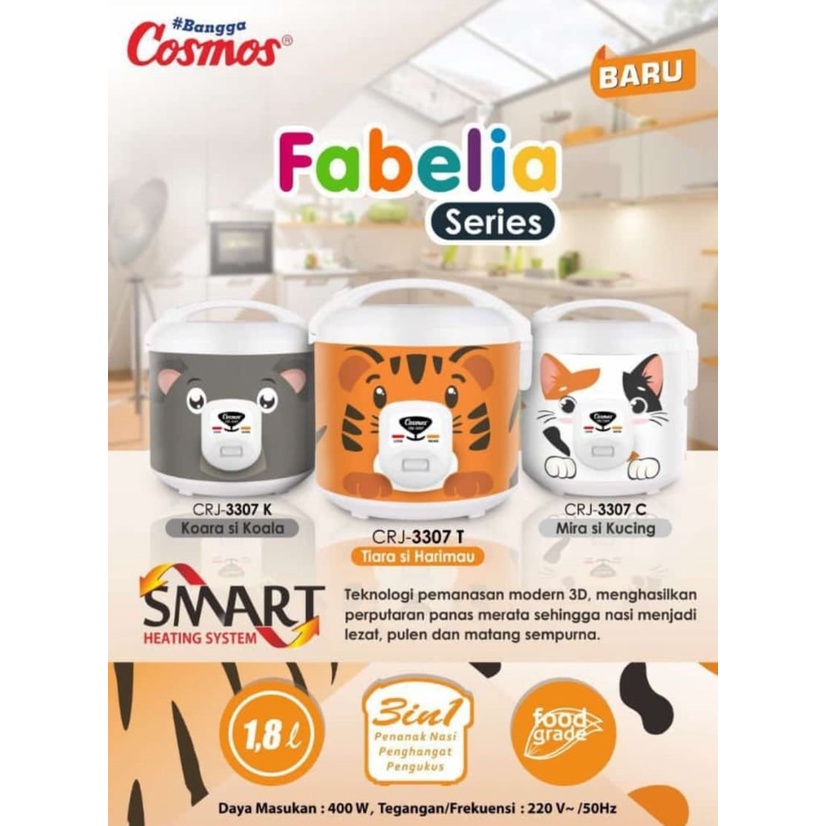 Cosmos Magic Cooker 1.8L CRJ-3307 Penanak Nasi CRJ3307 Magic Com Fabelia Series CRJ 3307