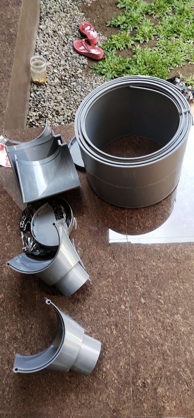 Langgeng 8 Talang Air Pvc 8 Inch 4 Meter 4m Setengah 1/2 Lingkar Lingkaran Atap Genting Rumah