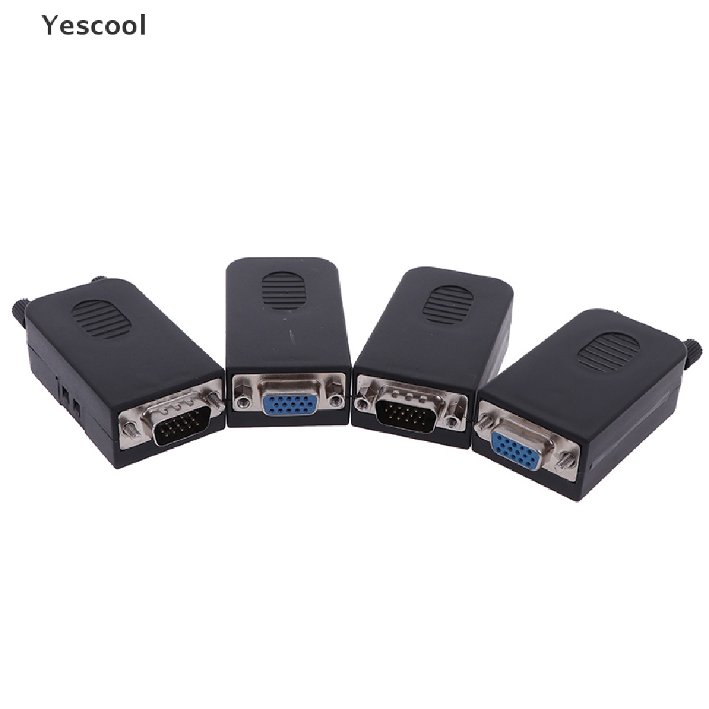 Yescool D-SUB DB15 Konektor Terminal Kabel VGA Male 3 Baris 15 Pin