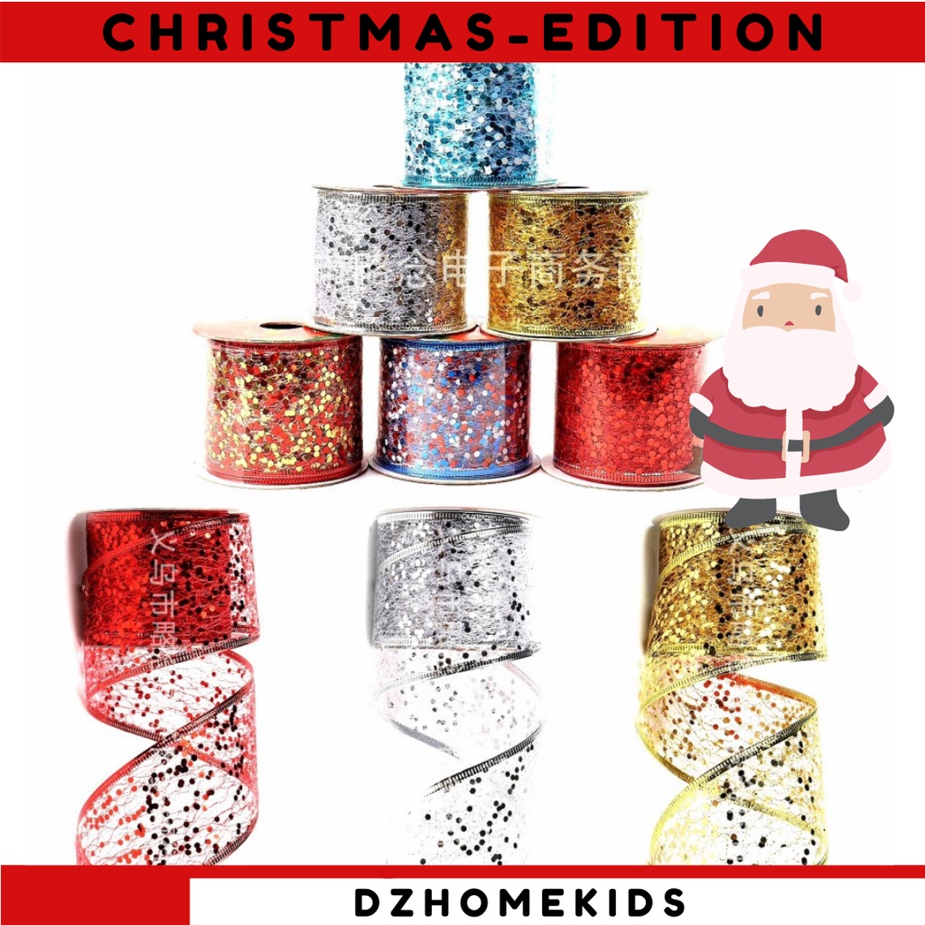 

Pita Natal Kawat Roll Hiasan Ornamen Dekorasi Parcel Kain Motif 5 cm pita natal murah christmas gift U01J
