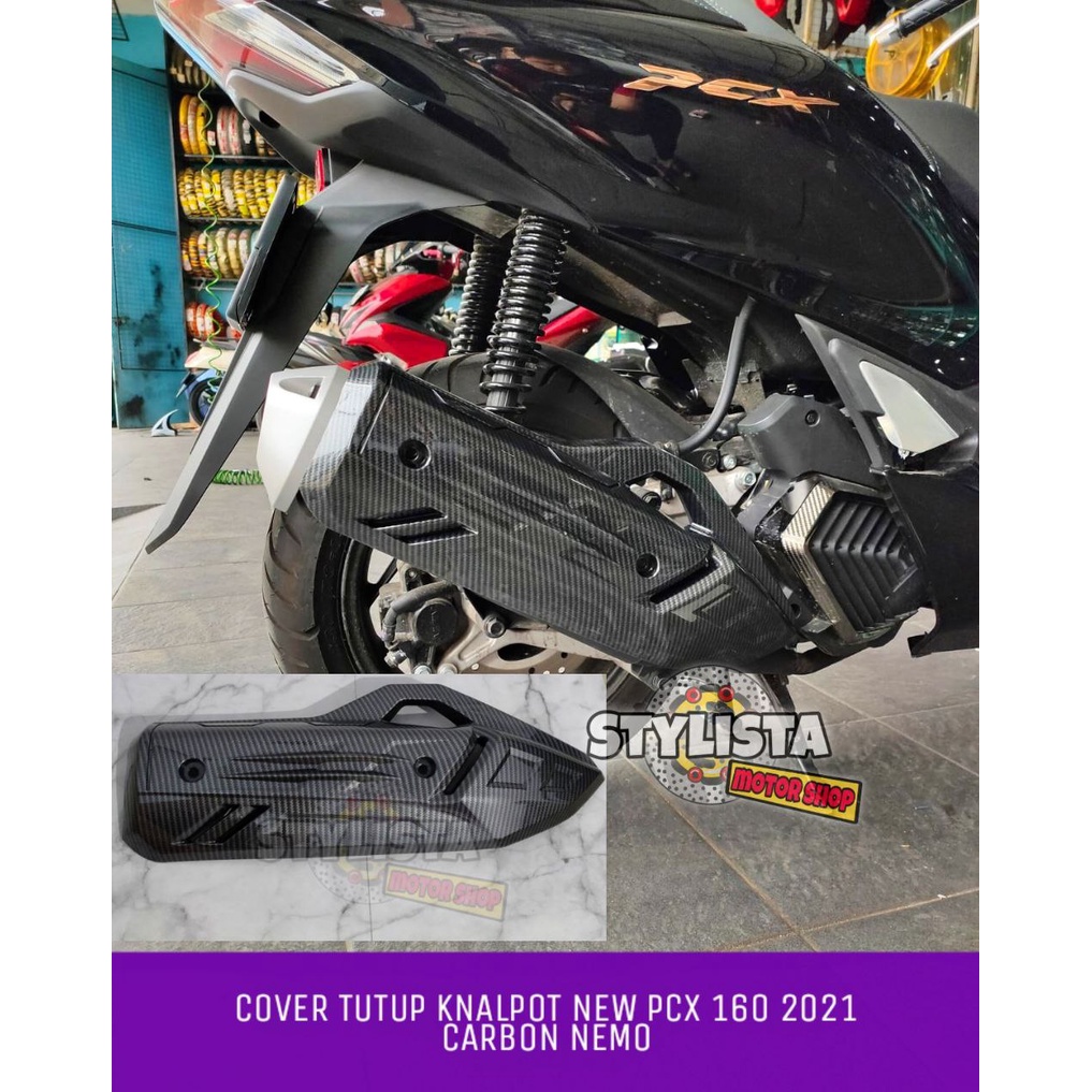 COVER KNALPOT PCX 160 CARBON NEMO TAMENG KNALPOT ALL NEW PCX 160 2021