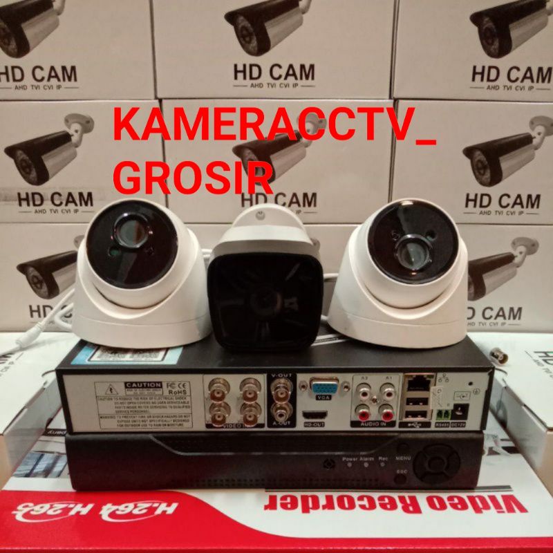 PAKET CCTV 4MP 1080P 4 CHANNEL 3 KAMERA KOMPLIT