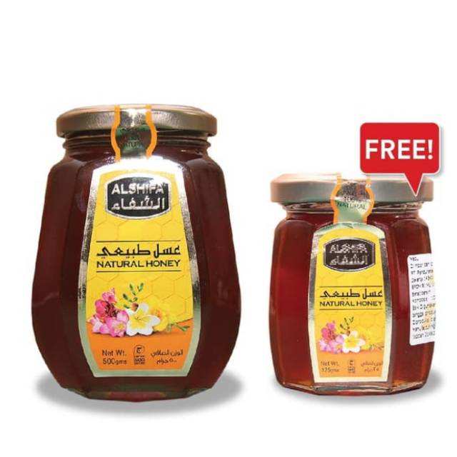 

ALSHIFA NATURAL HONEY 500gram Free ALSHIFA 125gram murah