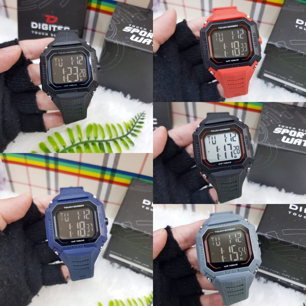 Jam Tangan DIGITEC TOUCHSCREEN DG-3085T D:4.5cm Tali Karet Mesin Baterai Original +Box Ori Digitec