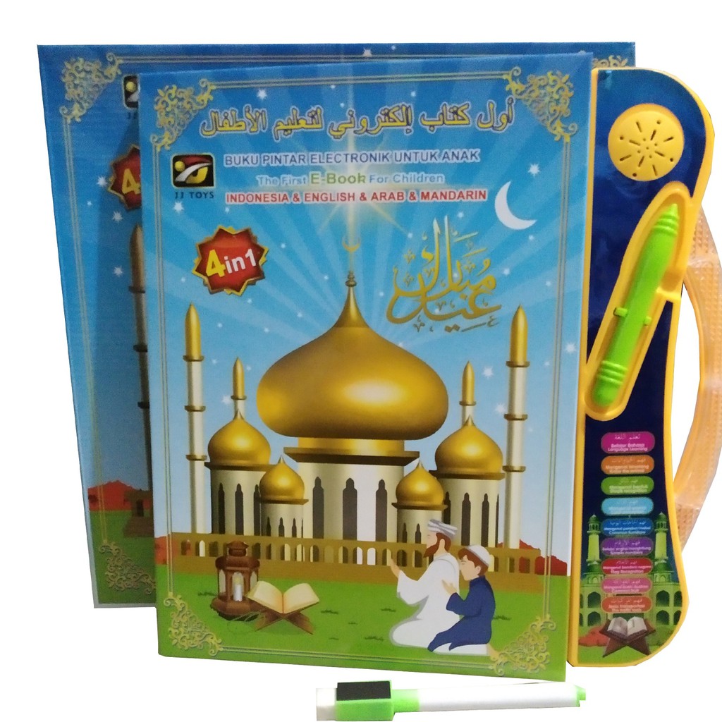 EBook 4Bahasa Learning LED Mainan Edukasi Ebook Anak 4 Bahasa Indonesia Arab Inggris Mandarin + Pena