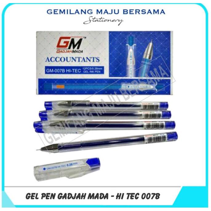 

:=:=:=:=] Bolpen / Bolpen Gel Hi Tec GM 007B Biru (0.28MM)