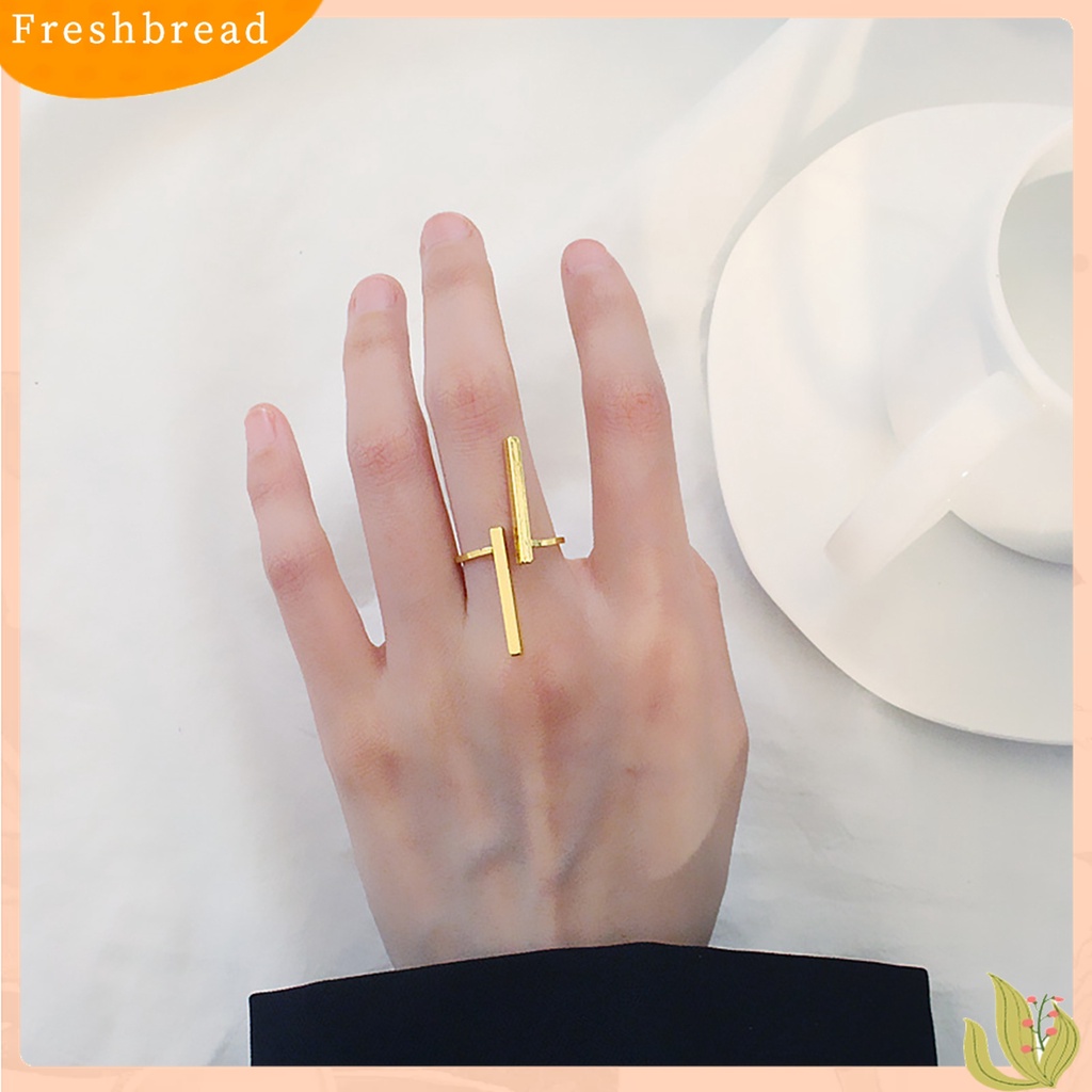 [Fresh] Cincin Terbuka Model Geometri Bar Adjustable untuk Pria / Wanita