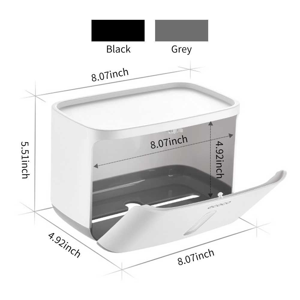 ECOCO Kotak Tisu Tissue Storage Toilet Paper Box Dispenser - E1807