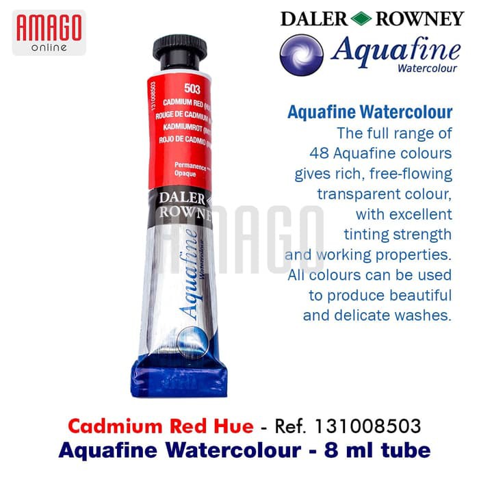 

Cat Air Lukis DALER-ROWNEY Aquafine Watercolour 8 ml - Cadmium Red Hue - 131008503