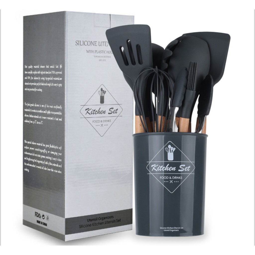 Sillicone Utensil Set / Peralatan Masak Goreng Tumis Rebus Panggang Sutil Spatula Silikon