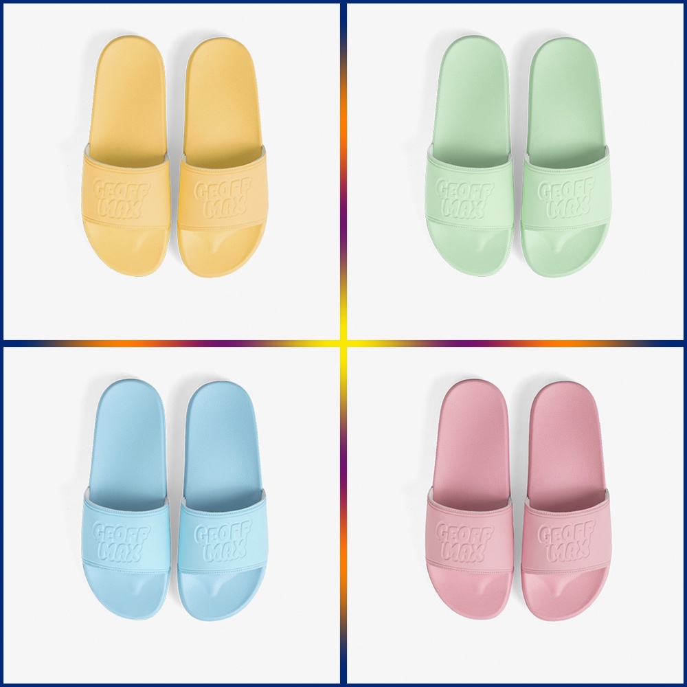 Sandal Geoff Max Original Ainsley Lemon Mint Sky Blue Pink Sandal Slide Wanita Pria Unisex Geoff Ori